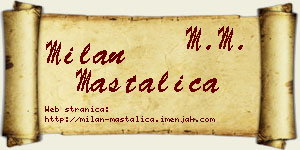 Milan Mastalica vizit kartica